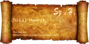 Szijj Henrik névjegykártya